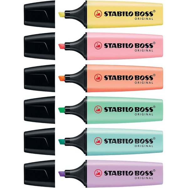 Pastel sortiert, 6er-Set, Etui