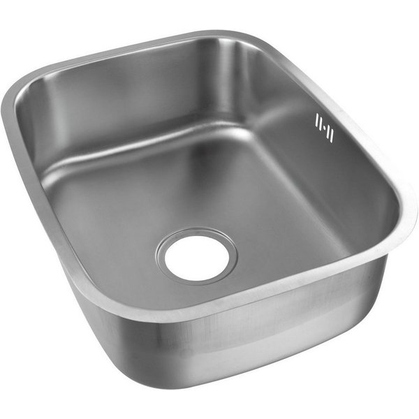 Stabilo Sanitär Einbauspüle Einbauspülbecken Chrom eckig 54 cm aus Edelstahl mit Überlaufschutz, 54/43 cm, (Komplett-Set, mit komplettem Siphon & Befestigungsma