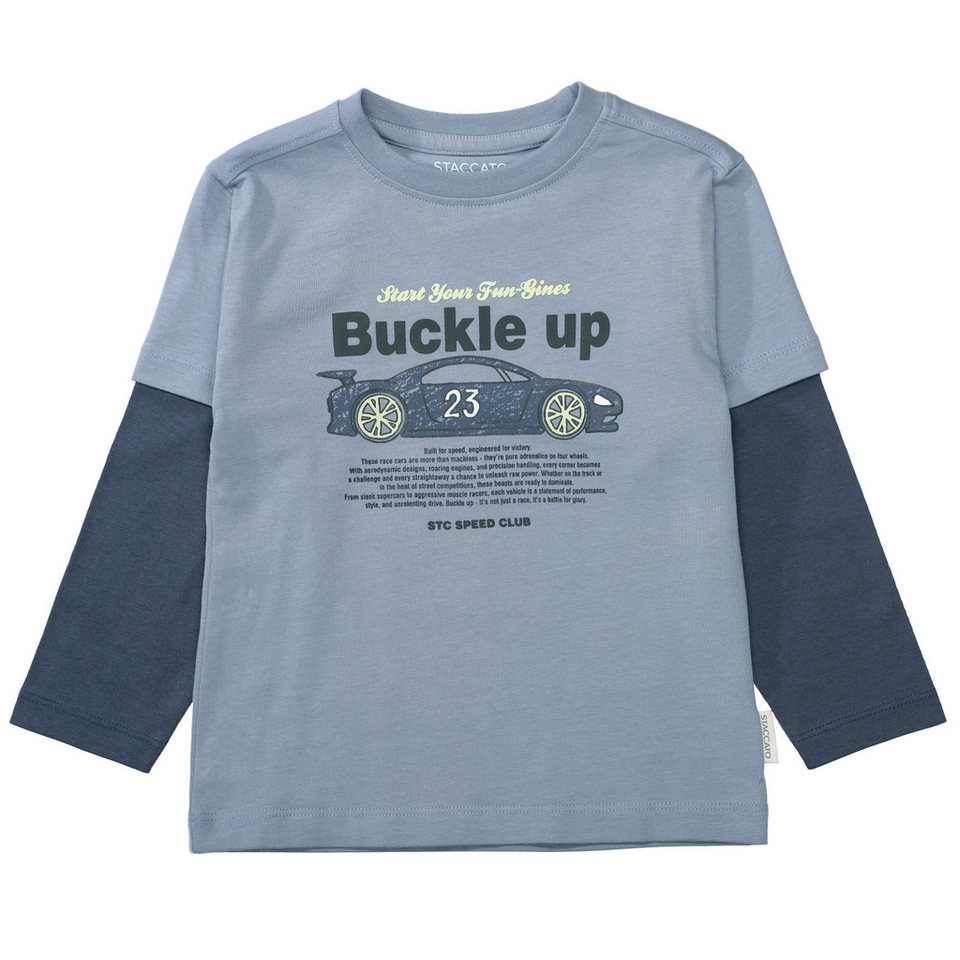 STACCATO Langarmshirt (2-tlg) 2er Pack, geringelt und mit Frontprint, für Boys – Bild 3 von 4