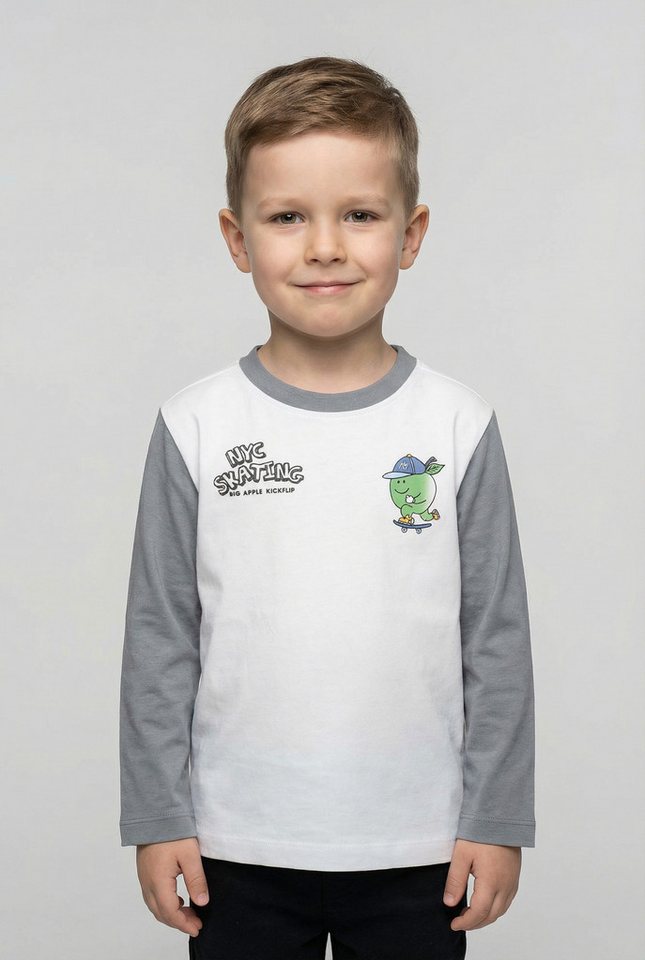STACCATO Langarmshirt (2-tlg) 2er Pack, mit Letter-Prints und Colorblocking, für Boys – Bild 2 von 4