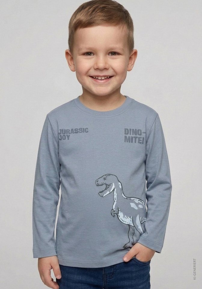 STACCATO Langarmshirt 2er Pack, mit Dino-Prints, für Boys – Bild 3 von 4