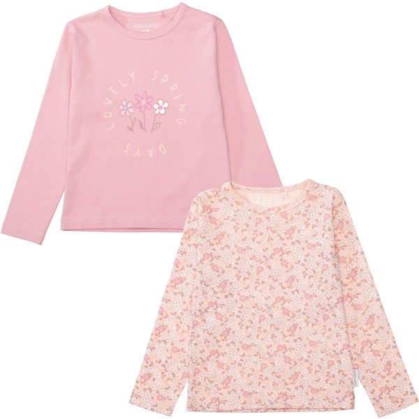 STACCATO Langarmshirt (Packung, 2-tlg., 2er) 2er Pack bedruckt, florales Muster, für Girls