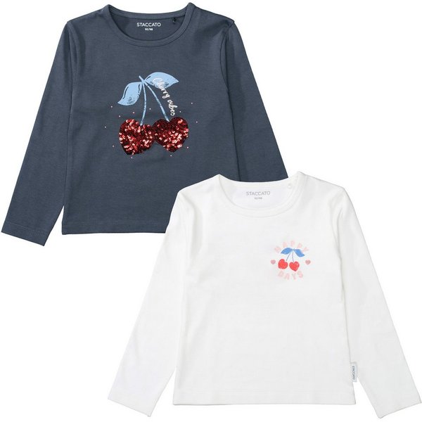 STACCATO Print-Shirt 2er Pack, bedruckt und mit Pailletten
