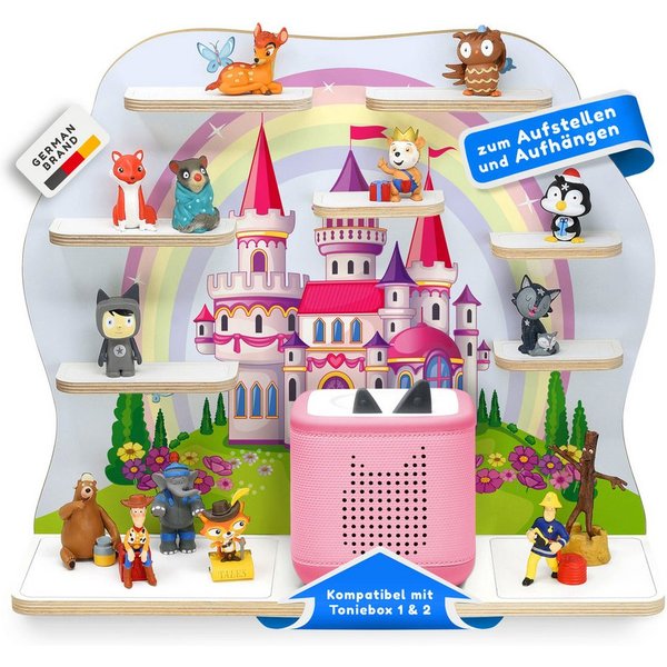 stadtecken Kinderregal groß, geeignet für Toniebox 2 und ca. 50 Tonies, Packung, Perfekte Aufbewahrung im Kinderzimmer