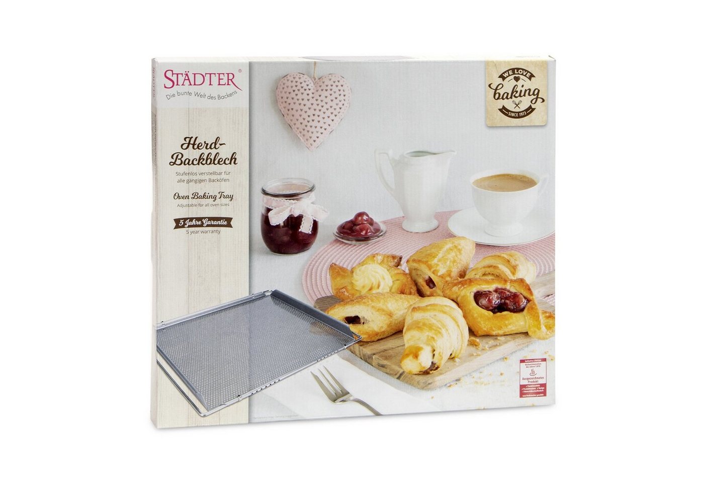 STÄDTER Backblech Herdbackblech verstellbar mit Speziallochung, Antihaft, 40 x 35 cm, Für gleichmäßige Backergebnisse und einfache Reinigung – Bild 3 von 4