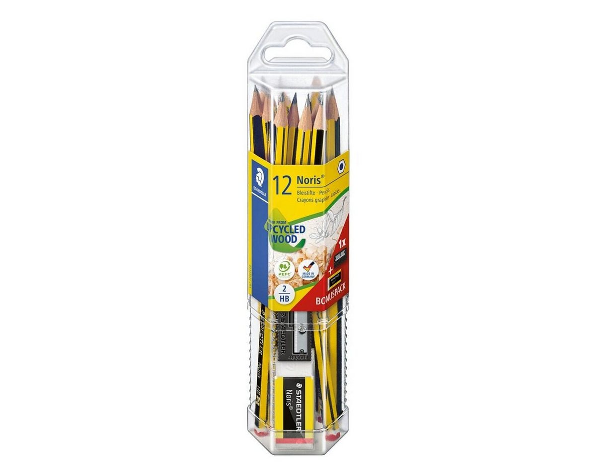 STAEDTLER Bleistift Noris® 120, (14-tlg), inkl. Radierer und Spitzer, HB (mittelweich), Sechskant – Bild 2 von 3