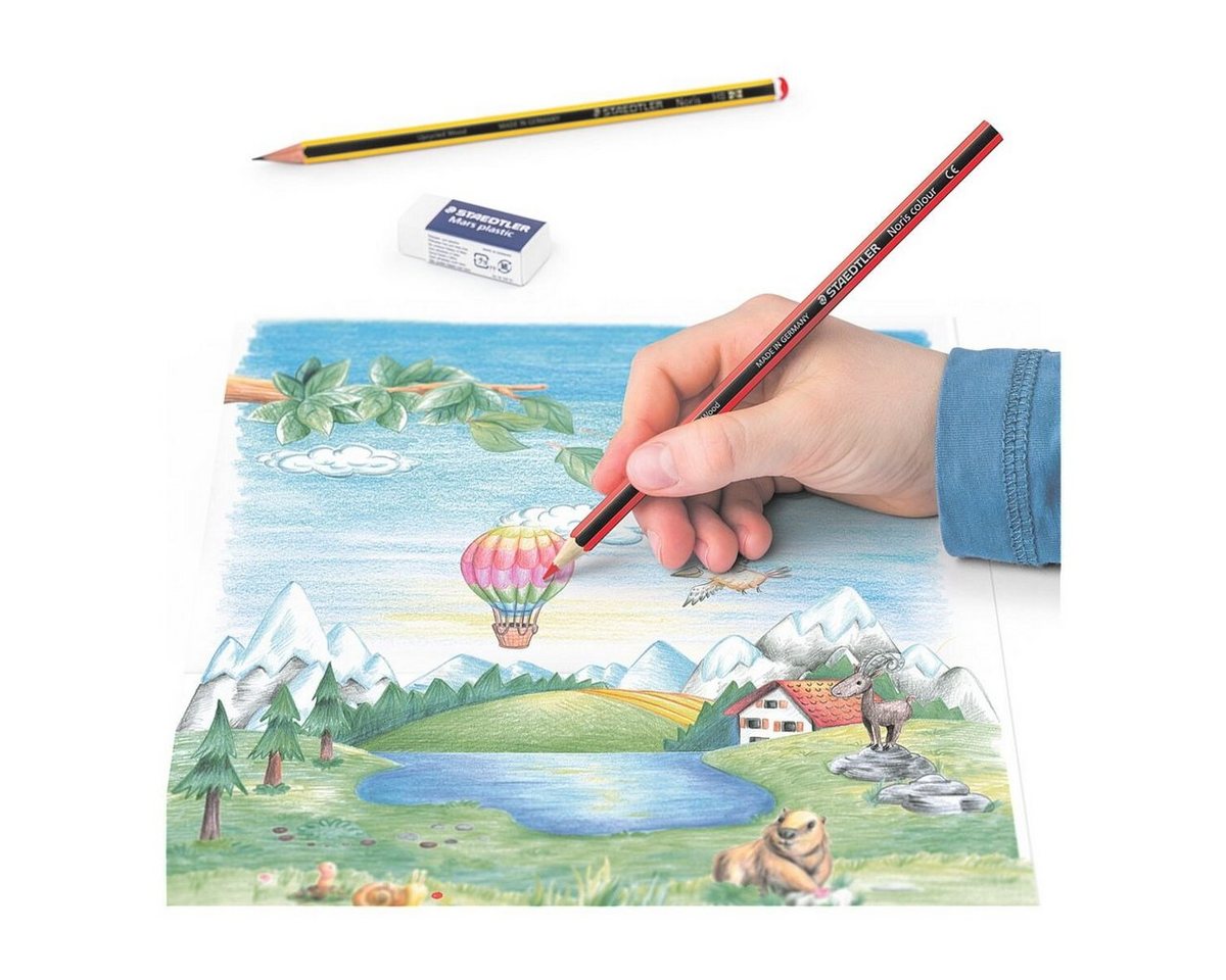 STAEDTLER Buntstift Noris Club, (Noris, 12-tlg), mit Bleistift und Radierer – Bild 5 von 5