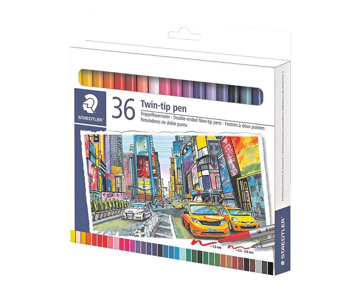 STAEDTLER Filzstift Twin-tip, (36-tlg), Doppelstift, mit zwei unterschiedlichen Spitzen – Bild 2 von 2