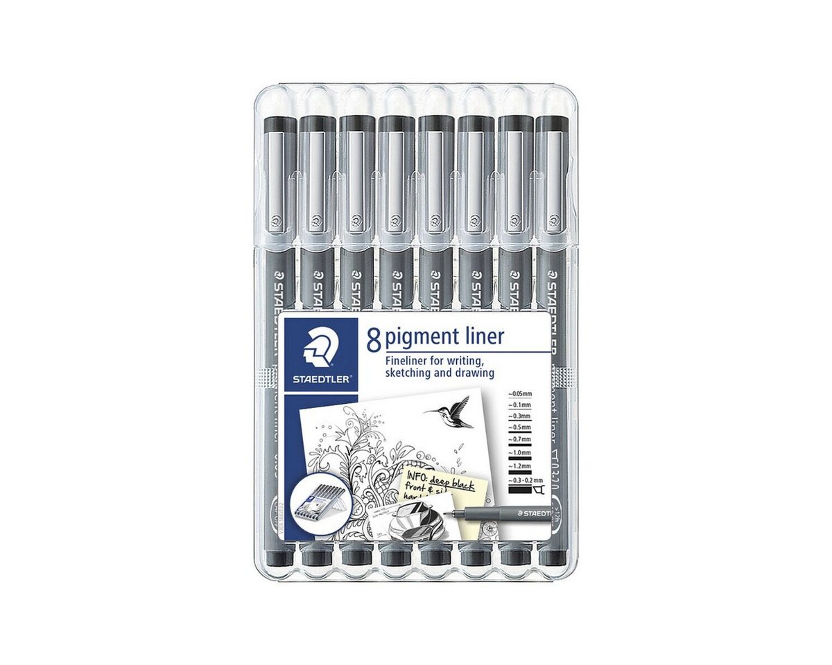 STAEDTLER Fineliner 308, (8-tlg), 8 Strichstärken, radierbar, lichtecht und wasserfest – Bild 2 von 3
