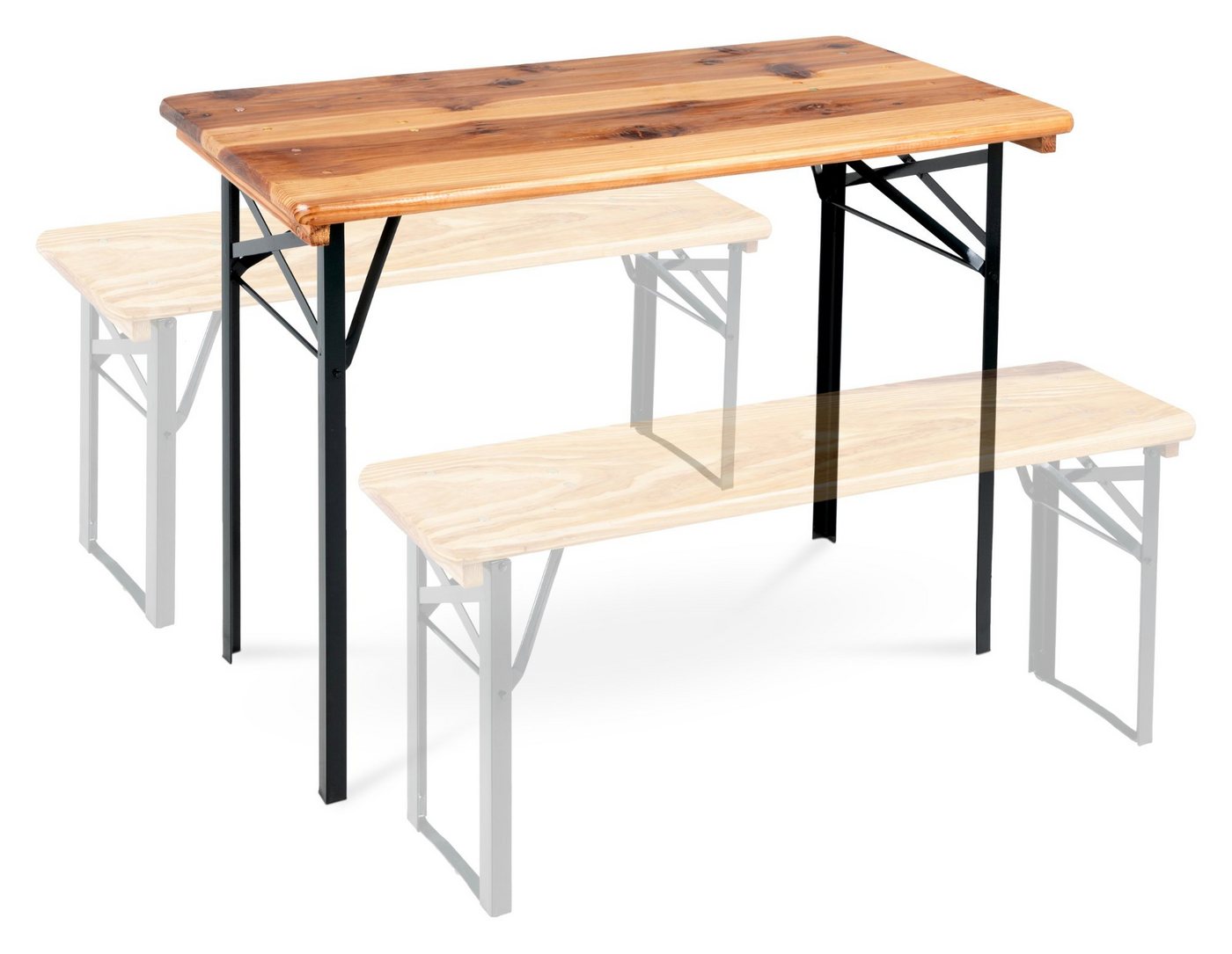 Stagecaptain Gartentisch "Hirschgarten" kurzer Bierzelttisch für Balkon 117 cm (4-St), ebenso kann auch als Esstisch, Campingtisch, Klapptisch dienen – Bild 4 von 5