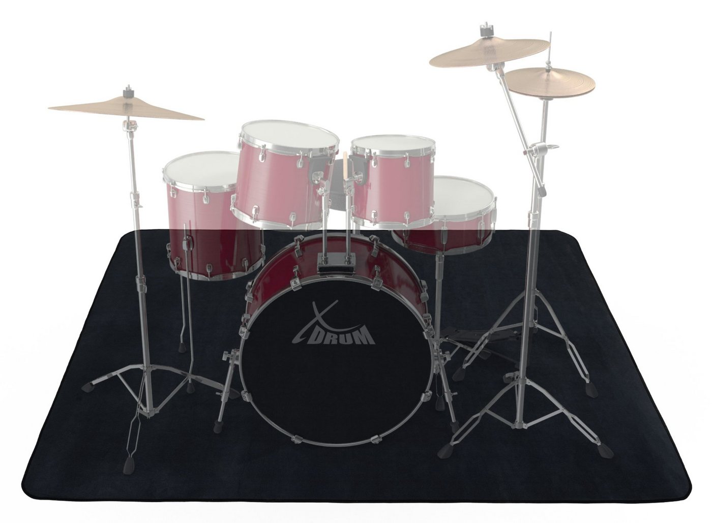 Stagecaptain Teppich DTB-1620 Drum Teppich - Schlagzeugteppich - 160 x 200 cm, Rechteckig, Dicht gewebte Oberfläche - Rutschfeste Unterseite – Bild 3 von 5