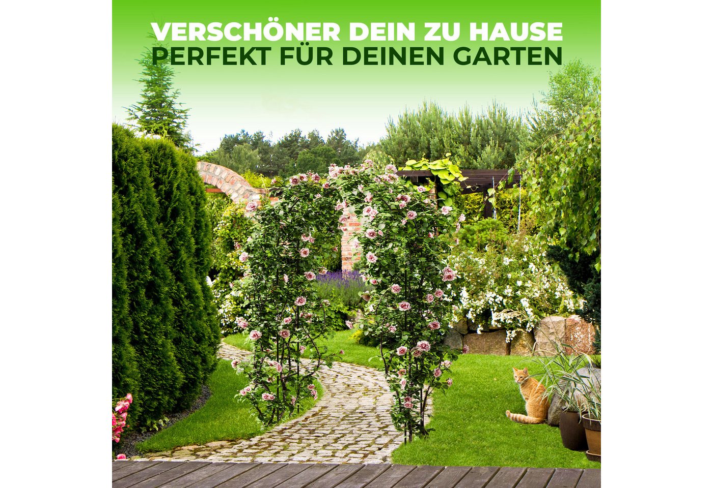 STAHLMANN Rosenbogen Metall, 240 × 140 × 37 cm, rostfrei, wetterfest, für Rankpflanzen Komplettset, Rosenbogen, rostfrei, wetterfest, kinderleicht aufzubauen – Bild 2 von 5