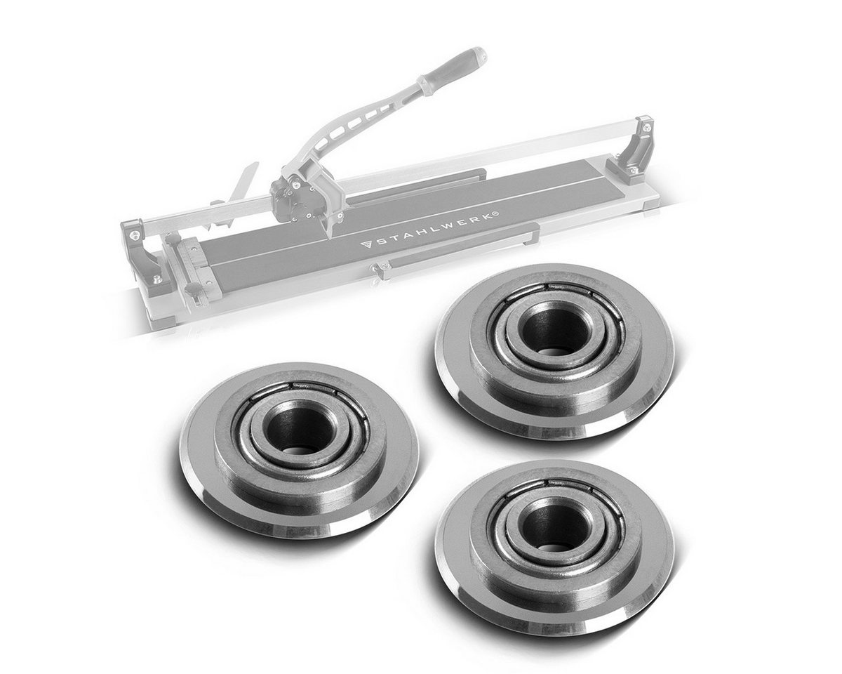 STAHLWERK manueller Fliesenschneider 3 x Universal Fliesenschneidrad 22 x 6 x 6 mm 14 mm Schneidleistung, Set, 1-tlg., Set, perfekte Schneidleistung – Bild 2 von 5