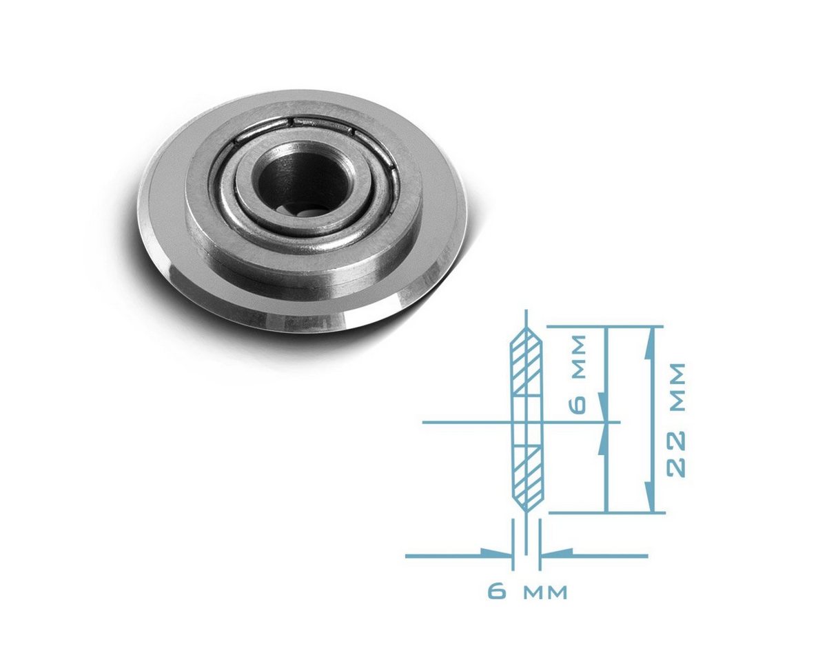 STAHLWERK manueller Fliesenschneider 3 x Universal Fliesenschneidrad 22 x 6 x 6 mm 14 mm Schneidleistung, Set, 1-tlg., Set, perfekte Schneidleistung – Bild 4 von 5