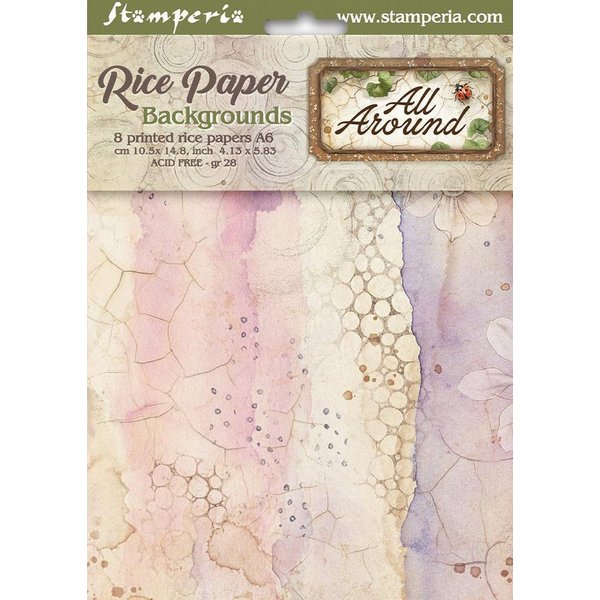 Stamperia Seidenpapier Motiv-Strohseide Backgrounds All Around, DIN A6, 8er Set