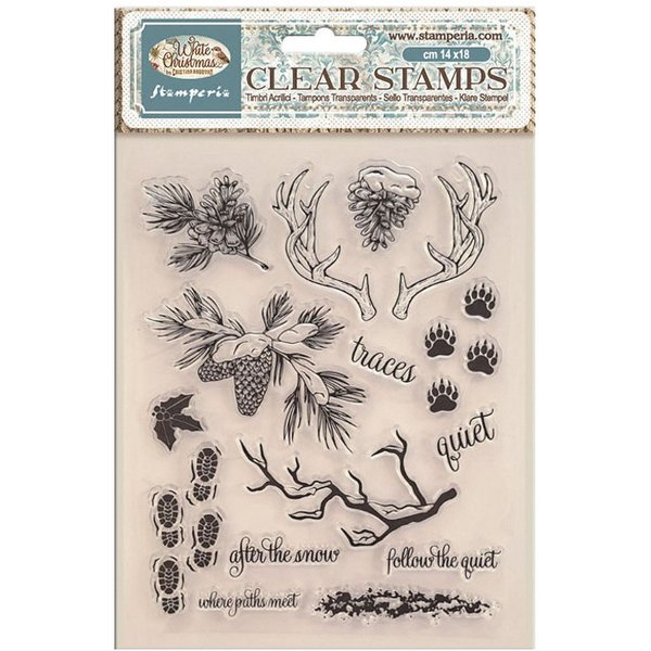 Stamperia Stempel White Christmas, 15 Stk.