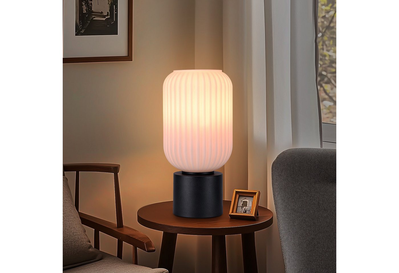 STANBOW Tischleuchte Nachttischlampe,Ein-/Ausschalter, ohne Leuchtmittel 1.8m, Warmweiß, E27,PVC Kabel, Tischlampe für Wohnzimmer Schlafzimmer – Bild 2 von 5
