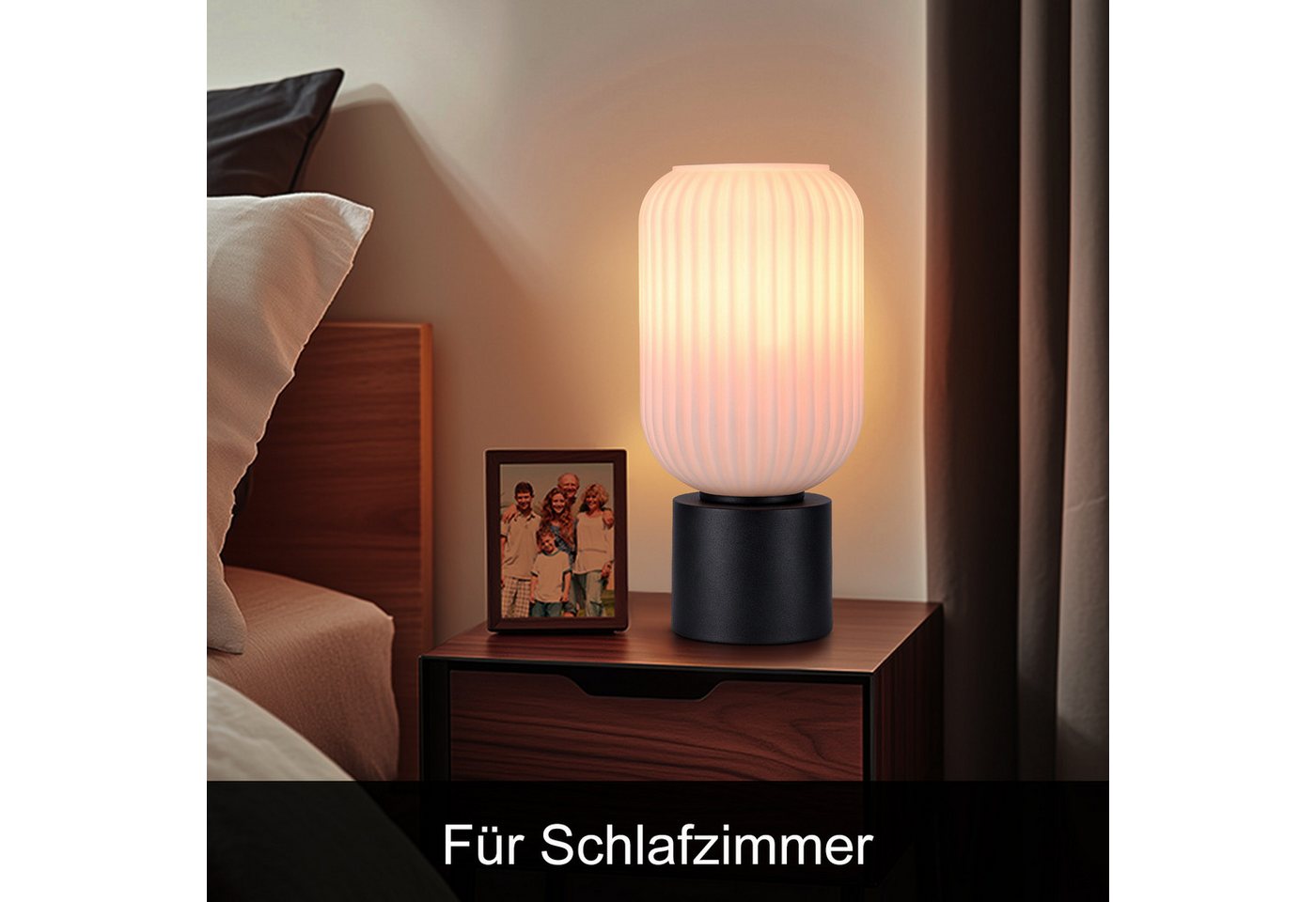 STANBOW Tischleuchte Nachttischlampe,Ein-/Ausschalter, ohne Leuchtmittel 1.8m, Warmweiß, E27,PVC Kabel, Tischlampe für Wohnzimmer Schlafzimmer – Bild 4 von 5