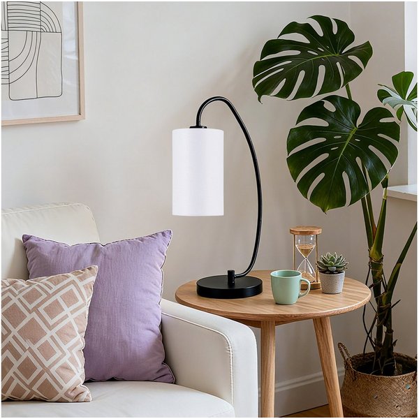 STANBOW Tischleuchte Tischlampe, Skandinavisch-Minimalistisch, Lesen, Entspannen& Dekor, ohne Leuchtmittel, 53 cm, E27, Schwarz/Weiß, für Schreibtisch & Nachtti
