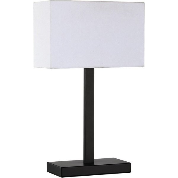 STANBOW Tischleuchte Tischlampe mit Leinenschirm & Metallsockel im Modern-Stil, ohne Leuchtmittel, Schwarz, E27, für Sideboard & Nachttisch, Schlaf-, Wohnzimmer