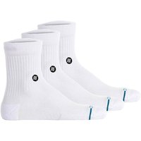 STANCE Unisex Quartersocken 3er Pack - Icon Quarter, Logo, Basic, Größe 43-47 in Weiß