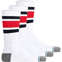 STANCE Unisex Socken 3er Pack - Boyd ST, Logo, Streifen, Crew Socken, Größe 43-47 in Weiß