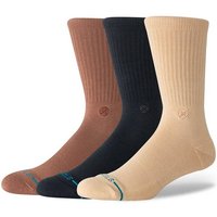 STANCE Unisex Socken 3er Pack - Icon, Logo, Basic, Crew Socken, Größe 43-47 in Schwarz