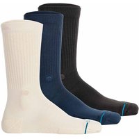 STANCE Unisex Socken 3er Pack - Icon, Logo, Basic, Crew Socken, Größe 43-47 in Weiß