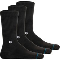 STANCE Unisex Socken 3er Pack - Icon, Logo, Basic, Crew Socken, Größe 35-37 in Schwarz