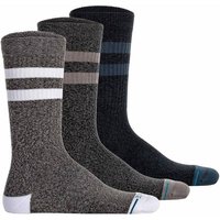 STANCE Unisex Socken 3er Pack - The Joven, Logo, Streifen, Crew Socken, Größe 43-47 in Grau
