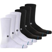 STANCE Unisex Socken 6er Pack - Icon, Logo, Basic, Crew Socken, Größe 38-42 in Schwarz