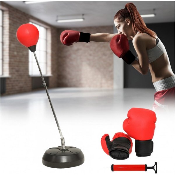 Melko Standboxsack Melko Standboxsack Erwachsene Boxsack höhenverstellbar Boxbirne (Set, mit Boxhandschuhe und Luftpumpe), höhenverstellbar