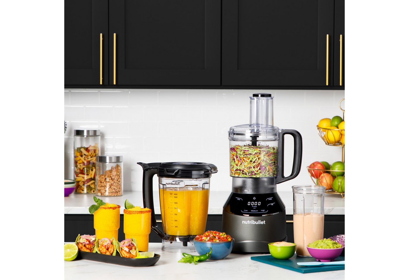 nutribullet Standmixer nutribullet Full Size Blender Combo NBF580B - Standmixer, 1200 Watt, 1500 W, 3 Geschwindigkeitsstufen, 1,8 Liter Krug, 2 Mixbecher (700&9 – Bild 5 von 5