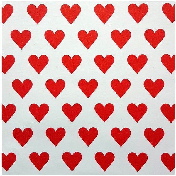 Star Geschenkpapier, Geschenkpapier Herzen 70cm x 2m Rolle rot / weiß