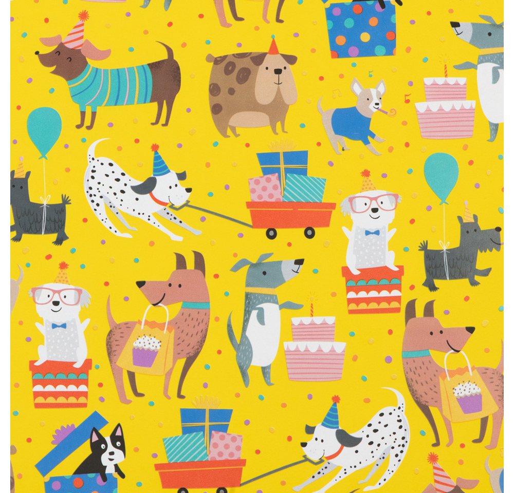 Star Geschenkpapier, Geschenkpapier Hunde mit Geschenken 70cm x 2m, Rolle – Bild 2 von 2