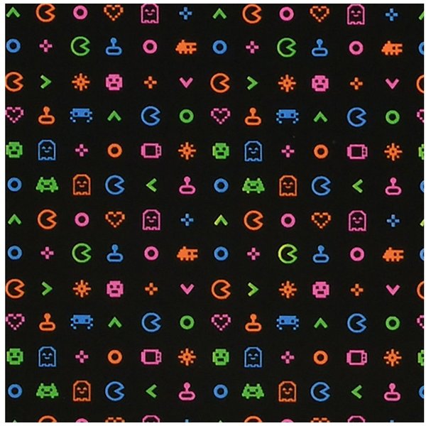 Star Geschenkpapier, Geschenkpapier mit Gaming Motiv 70cm x 2m Rolle Schwarz / Bunt