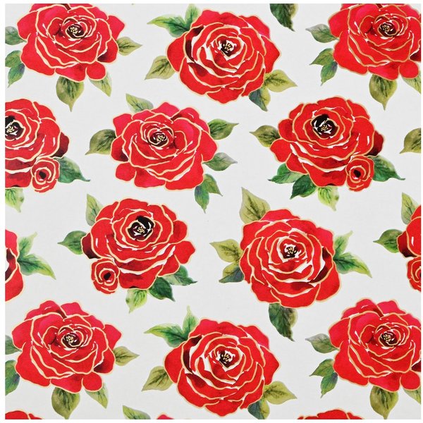 Star Geschenkpapier, Geschenkpapier Rosen 70cm x 2m Rolle Rote Blumen Vintage Stil