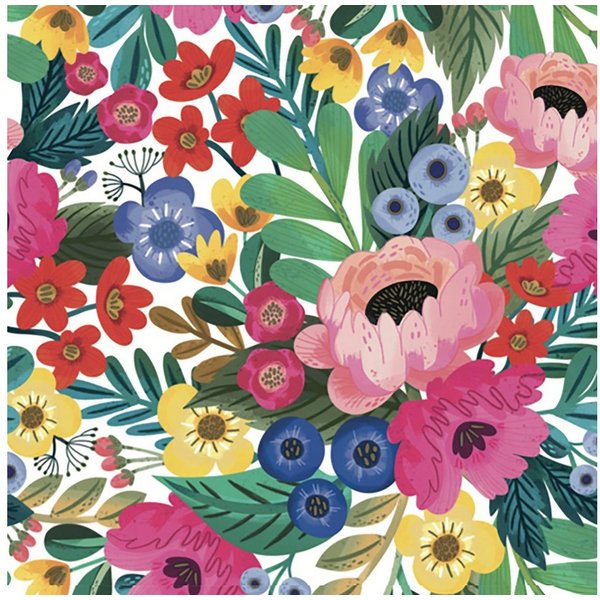 Star Geschenkpapier, Geschenkpapier mit Blumen Motiv 70cm x 2m Rolle Bunt
