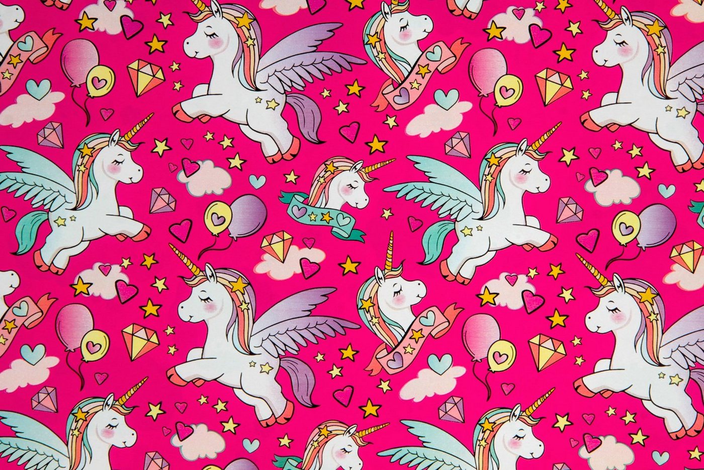 Star Geschenkpapier, Geschenkpapier Einhorn 70cm x 2m Rolle pink – Bild 2 von 2
