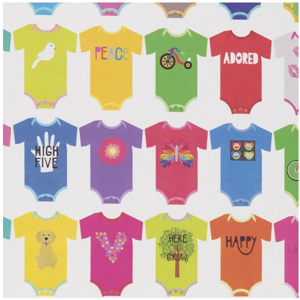 Star Geschenkpapier, Geschenkpapier Baby Strampler 70cm x 2m Rolle bunt