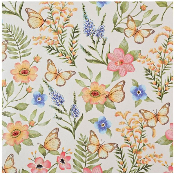 Star Geschenkpapier, Geschenkpapier Blumen 70cm x 2m Rolle mit Schmetterlingen & Blüten