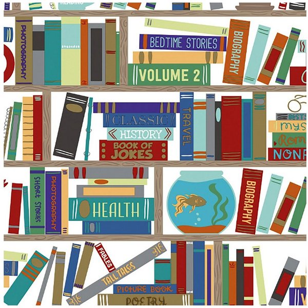 Star Geschenkpapier, Geschenkpapier Bücher Motiv 70cm x 2m Rolle Bunt