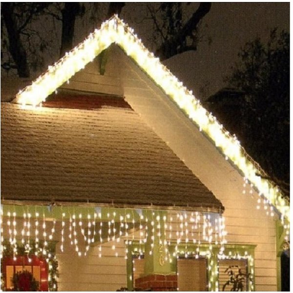 Star-Max LED-Lichterkette 36360 LED Eisregen Lichterkette 480er 12m warmweiß-weiß aussen Timer