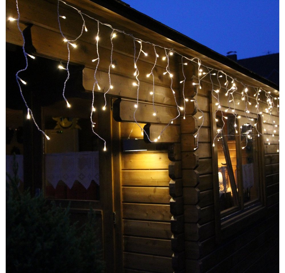 Star-Max LED-Lichterkette 36360 LED Eisregen Lichterkette 480er 12m warmweiß-weiß aussen Timer – Bild 2 von 2