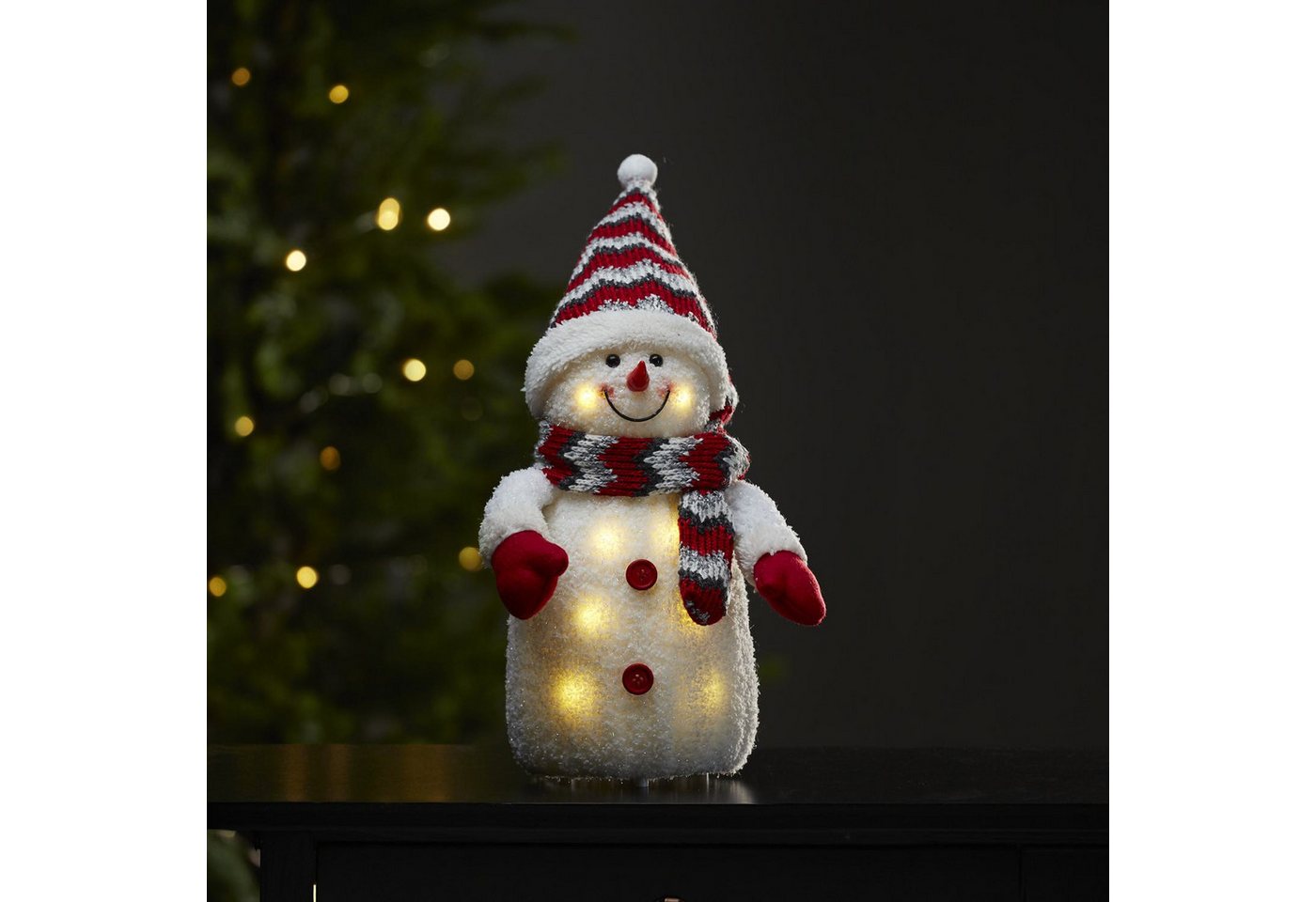 STAR TRADING LED Dekolicht Joylight, Leuchtende Weihnachtsdeko,Joylight', LED Schneemann, 8 LEDs, rot, H 3 – Bild 2 von 4