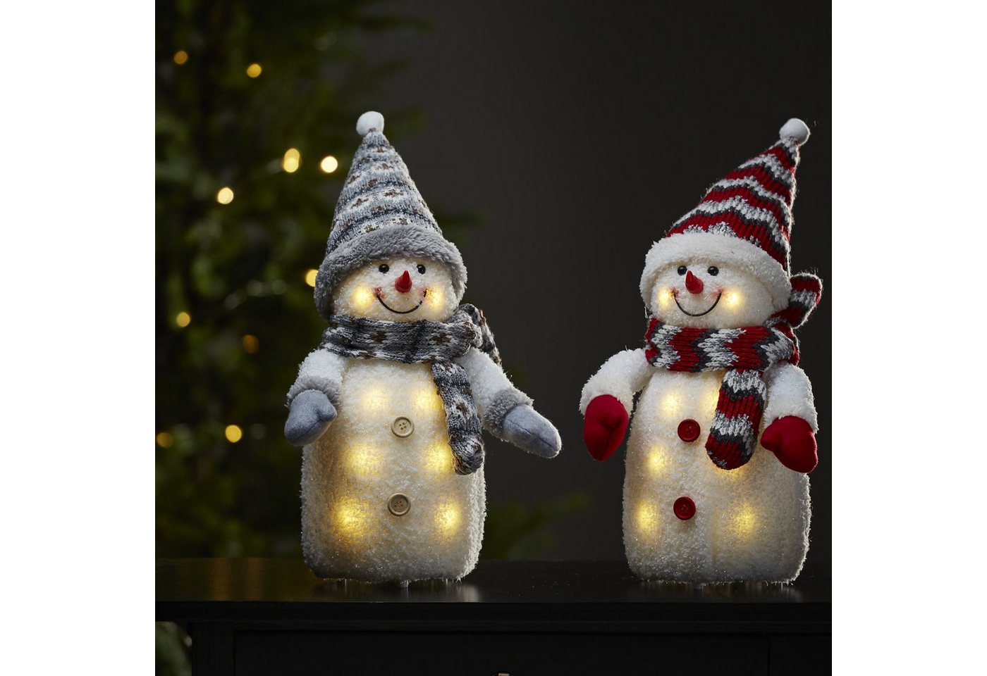 STAR TRADING LED Dekolicht Joylight, Leuchtende Weihnachtsdeko,Joylight', LED Schneemann, 8 LEDs, rot, H 3 – Bild 3 von 4