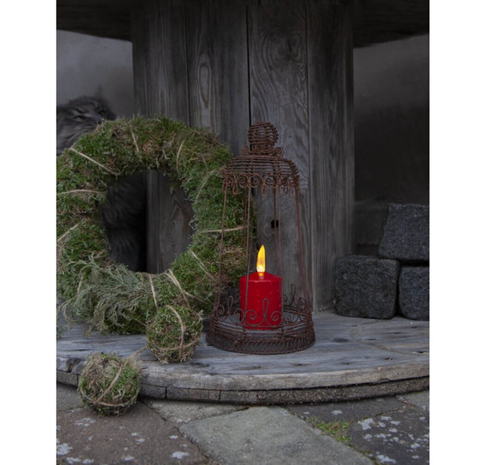 STAR TRADING LED-Kerze "Paula" rot, Kerze, batteriebetrieben, 60x60mm – Bild 5 von 5
