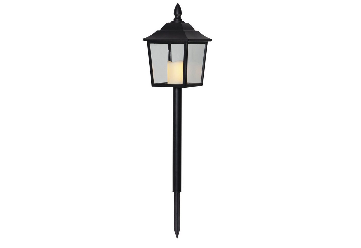 STAR TRADING LED Laterne LED Laterne Grablicht Erdspieß flackernde Kerze f. Friedhof 52cm Timer, LED Classic, warmweiß (2100K bis 3000K) – Bild 3 von 3