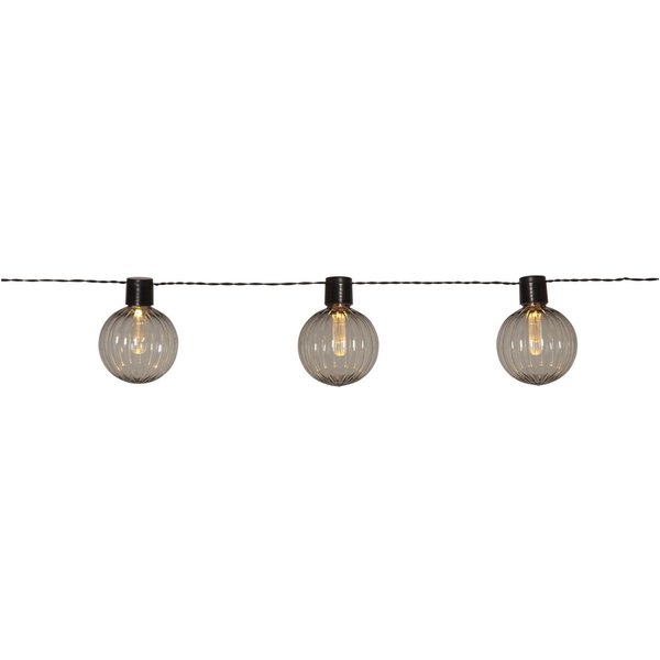STAR TRADING LED-Lichterkette Archy, 10-flammig, 10 Kugeln aus PC mit Ø 8 cm, 3,6 m Länge plus 5 m Zuleitung, IP44