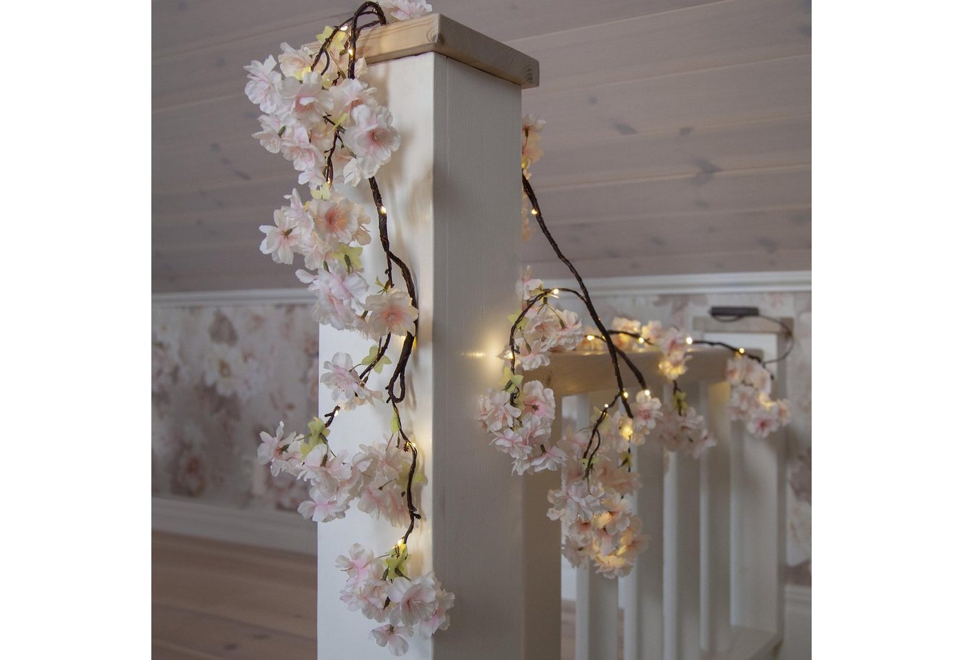 STAR TRADING LED-Lichterkette CherryFlower, LED Blumengirlande,Cherry Flower , Batterie & Timer, rosa, 180cm – Bild 2 von 5